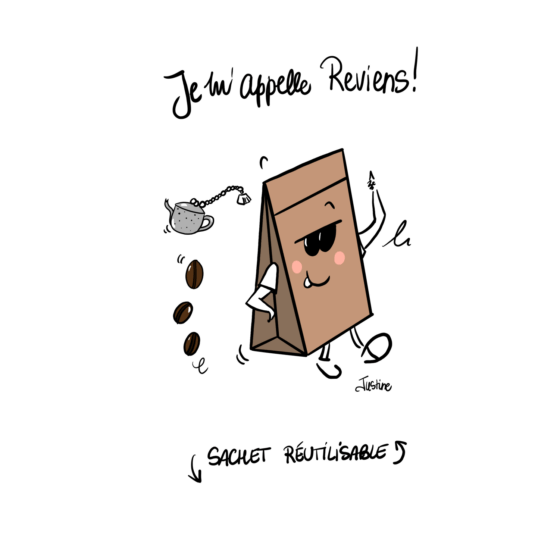illustration campagne de communication recyclage environnement épicerie